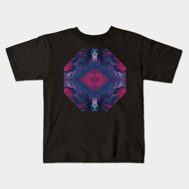 Retro Pink/Blue Ink Blot Kids T-Shirt by Designs_by_KC